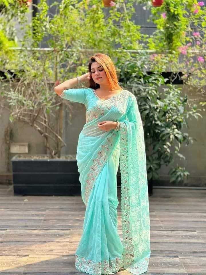 নিউ ইন্ডিয়ান এক্সক্লুসিভ প্রিমিয়াম জর্জেট স্টোন এবং এমব্রয়ডারি ওয়ার্ক