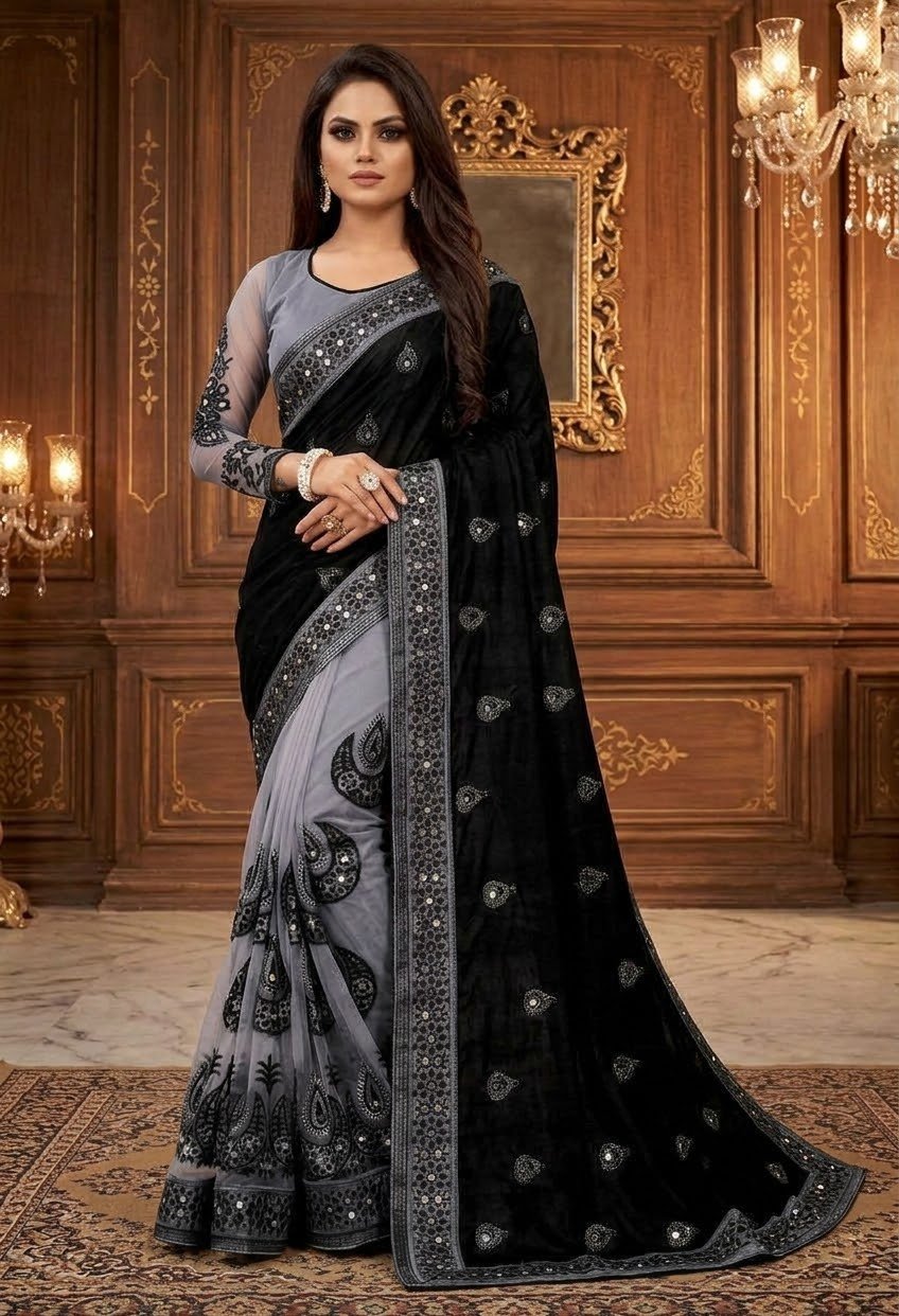 এক্সক্লুসিভ ওয়েটলেস জর্জেট  পার্টি শাড়ি
