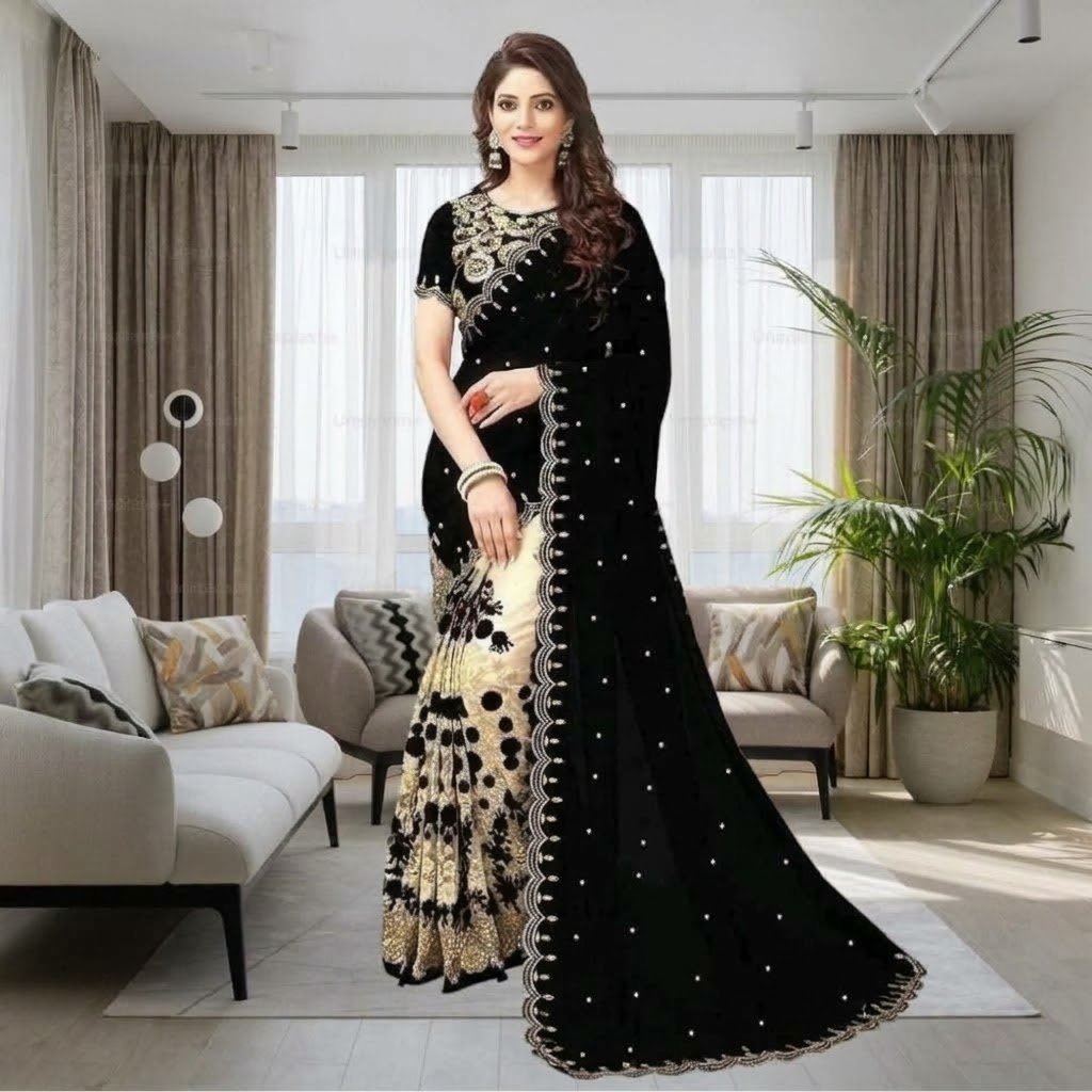 এক্সক্লুসিভ ওয়েটলেস জর্জেট পার্টি শাড়ি