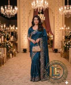 ইন্ডিয়ান বিচিত্রা সিল্কের প্রিমিয়াম এমব্রয়ডারি করা শাড়ি