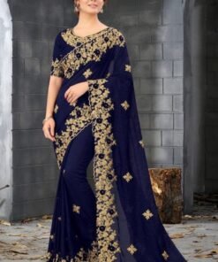 এক্সক্লুসিভ ওয়েটলেস জর্জেট পুতি ও এমব্রয়ডারি করা শাড়ি
