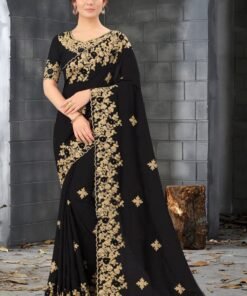 এক্সক্লুসিভ ওয়েটলেস জর্জেট এমব্রয়ডারি করা শাড়ি