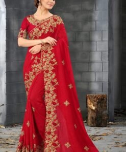 এক্সক্লুসিভ ওয়েটলেস জর্জেট পুতি ও এমব্রয়ডারি করা শাড়ি