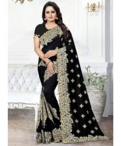 এক্সক্লুসিভ ওয়েটলেস জর্জেট এমব্রয়ডারি করা পার্টি শাড়ি