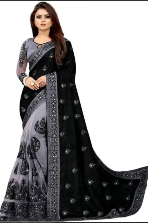 এক্সক্লুসিভ ওয়েটলেস জর্জেট এমব্রয়ডারি করা শাড়ি
