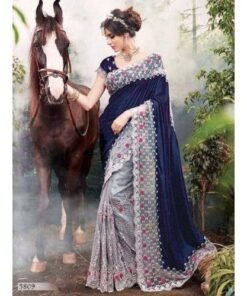 এক্সক্লুসিভ ওয়েটলেস জর্জেট এমব্রয়ডারি করা পার্টি শাড়ি