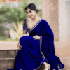 ট্রেডিশনাল লেইস ওয়ার্ক জর্জেট পার্টি শাড়ি